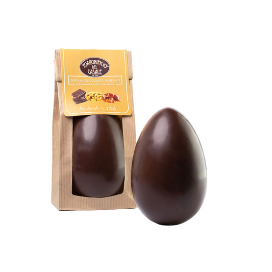 Uovo di Pasqua al Cioccolato Fondente Belga con Arachidi Salate e Caramello, 350g